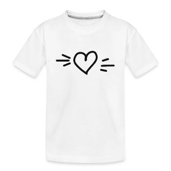 Coeur dessiné - T-shirt bio Premium Enfant - blanc - Devant
