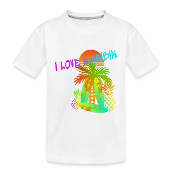 Karibik Liebe - Kinder Premium Bio T-Shirt - Weiß - Vorne