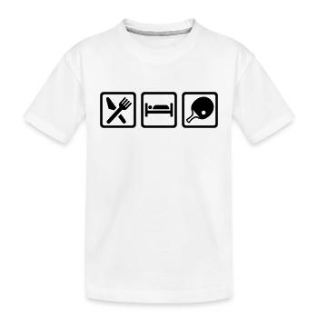 Tischtennis - Kinder Premium Bio T-Shirt - Weiß - Vorne