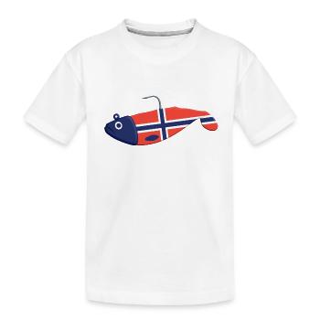 Gummifisch Big Norwegen - Kinder Premium Bio T-Shirt - Weiß - Vorne