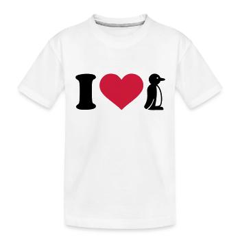I love Manchot - T-shirt bio Premium Enfant - blanc - Devant