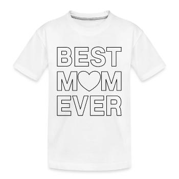 Meilleure maman jamais conception de cœur à colorier - T-shirt bio Premium Enfant - blanc - Devant