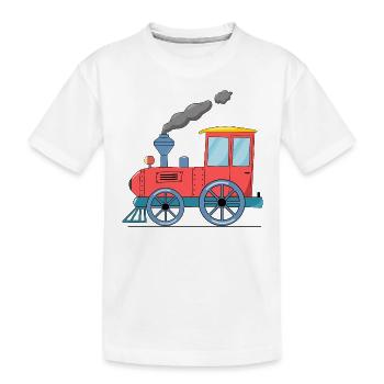 Kinderzug Eisenbahn rosa - Kinder Premium Bio T-Shirt - Weiß - Vorne