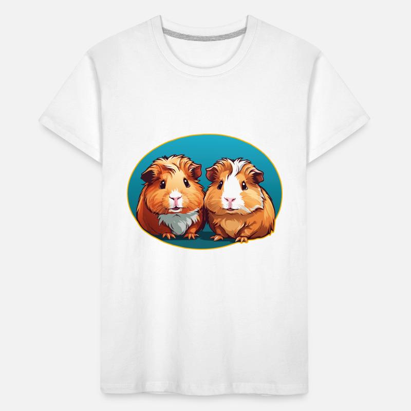 deux cochons d’Inde mignons dans l’ovale bleu T-shirt bio Premium Enfant