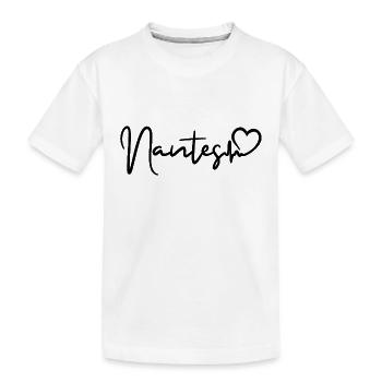 Nantes Herzschlag - Kinder Premium Bio T-Shirt - Weiß - Vorne