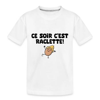 ce soir c est raclette humour - T-shirt bio Premium Enfant - blanc - Devant