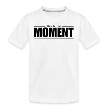 Live in the moment - Kids' Premium Organic T-Shirt - white - Front