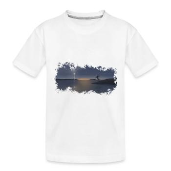 Mer et terre. Côte ouest au coucher du soleil. - T-shirt bio Premium Enfant - blanc - Devant