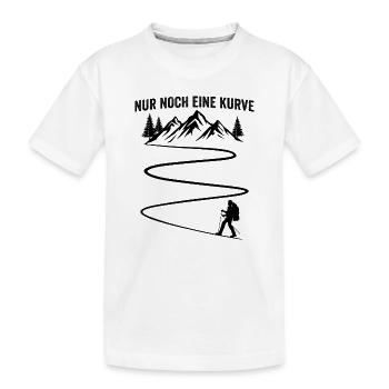 nur noch eine kurve wandern wanderer - Kinder Premium Bio T-Shirt - Weiß - Vorne