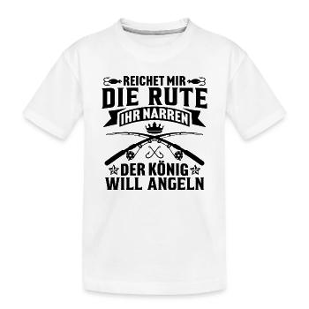 der könig will angeln für den angler - Kinder Premium Bio T-Shirt - Weiß - Vorne