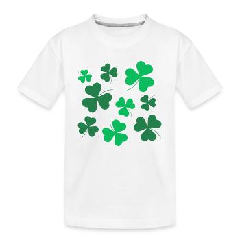 Trèfle, Trèfle, Irlandais, Printemps, Saint-Patrick - T-shirt bio Premium Enfant - blanc - Devant