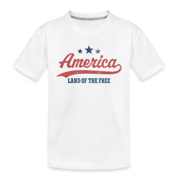 America Land of the Free - Kids' Premium Organic T-Shirt - white - Front