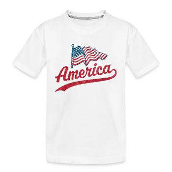 Amerika Flagge - Kinder Premium Bio T-Shirt - Weiß - Vorne