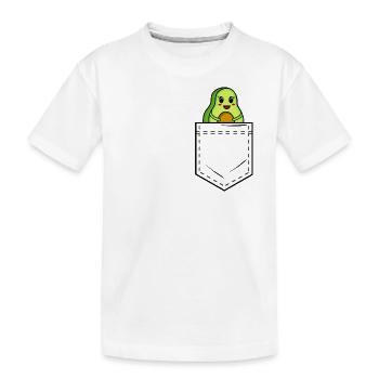 Hemdtasche mit süßer Avocado - Kinder Premium Bio T-Shirt - Weiß - Vorne