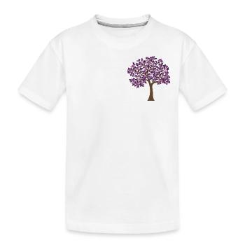 violetter Baum - Kinder Premium Bio T-Shirt - Weiß - Vorne