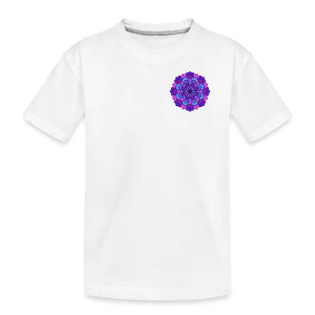 Flower-Mandala - Kinder Premium Bio T-Shirt - Weiß - Vorne