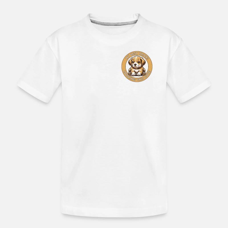 My Best Trick Looking This Cute - Kinder Premium Bio T-Shirt - Weiß