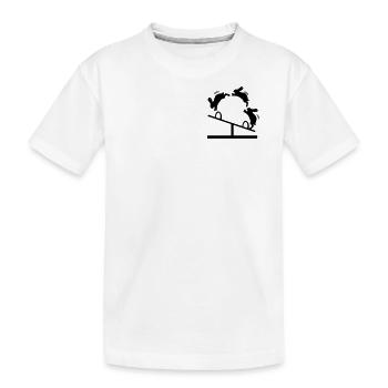 OSTERHASEN SPRINGEN HASEN SCHAUKEL - Kinder Premium Bio T-Shirt - Weiß - Vorne