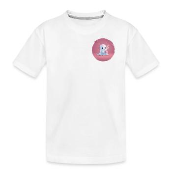 Kaffee‑Geist – Cozy Halloween Shirt - Kinder Premium Bio T-Shirt - Weiß - Vorne