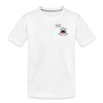 Hai. – Witzige Ansage lustige Hai Illustration Hi - Kinder Premium Bio T-Shirt - Weiß - Vorne