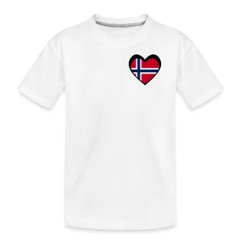 Norge Svart Hjerte – Kjærlighet til Norge - T-shirt bio Premium Enfant - blanc - Devant