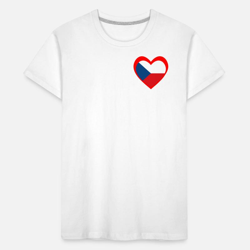 Červené Srdce Česko Kinder Premium Bio T-Shirt