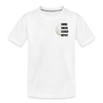 Répétition de la recherche de jurons swing - Slogan de golf - T-shirt bio Premium Enfant - blanc - Devant
