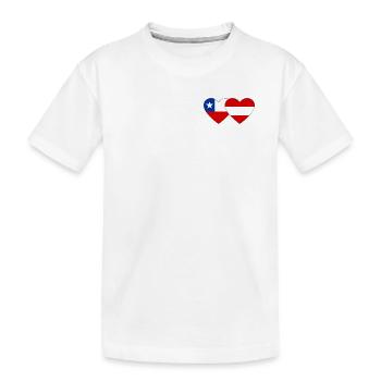 Chile Österreich Flaggen Herz - Kinder Premium Bio T-Shirt - Weiß - Vorne