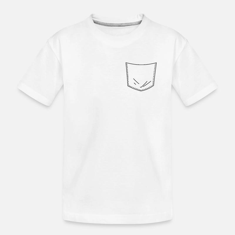 Brusttasche - Kinder Premium Bio T-Shirt - Weiß