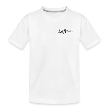Left>Right - Kids' Premium Organic T-Shirt - white - Front