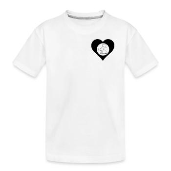 Herz voller Tierliebe Geschenk - Kinder Premium Bio T-Shirt - Weiß - Vorne