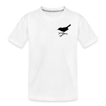 Vogel sitzt auf dem Ast - Kinder Premium Bio T-Shirt - Weiß - Vorne
