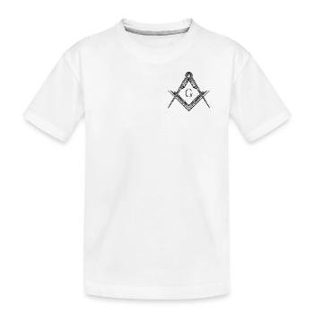 Masonic Symbol Angle & Compass Freemasonry - Kids' Premium Organic T-Shirt - white - Front