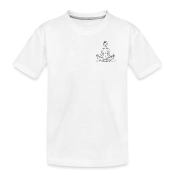 Lineart Yoga Meditation Lotus Pose - Kids' Premium Organic T-Shirt - white - Front