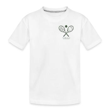 Gekreuzte Tennisschläger design - Kinder Premium Bio T-Shirt - Weiß - Vorne