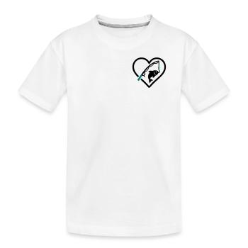 Fishing Heart Fish Rod Nature Passion - Kids' Premium Organic T-Shirt - white - Front