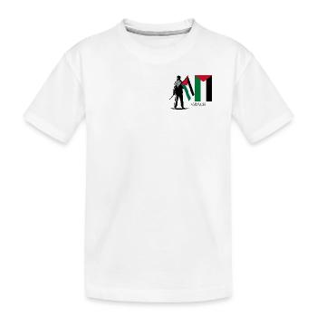 Abstrakte Sluette bunte Blöcke - Kinder Premium Bio T-Shirt - Weiß - Vorne