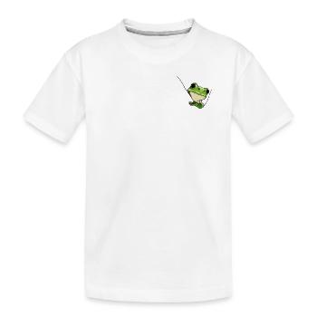 Grüner Frosch – Niedliche Illustration - Kinder Premium Bio T-Shirt - Weiß - Vorne