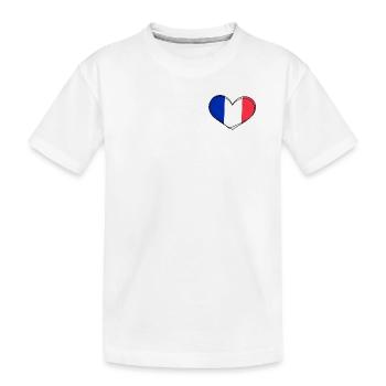 Cœur Tricolore France - T-shirt bio Premium Enfant - blanc - Devant