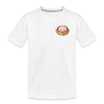 Dumpling rosa - Kinder Premium Bio T-Shirt - Weiß - Vorne