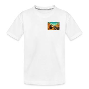 Choupie fait du stop sur route désertique - T-shirt bio Premium Enfant - blanc - Devant