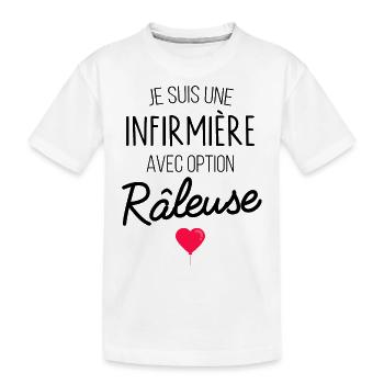 je suis une infirmiere avec option raleuse - T-shirt bio Premium Enfant - blanc - Devant