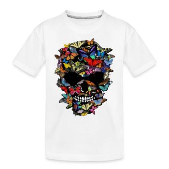 head of death butterfly skull shape skull fantasy - Kids' Premium Organic T-Shirt - white - Front