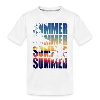 Été palmiers été - T-shirt bio Premium Enfant - blanc - Devant