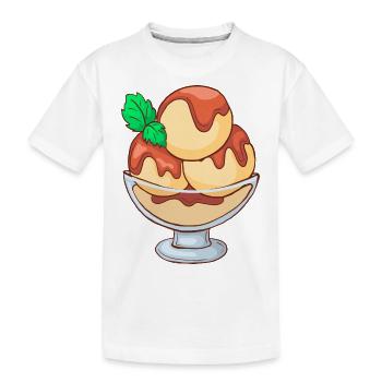 Eis Speiseeis Eiskrem Eiscreme Kugeleis Eisbecher - Kinder Premium Bio T-Shirt - Weiß - Vorne
