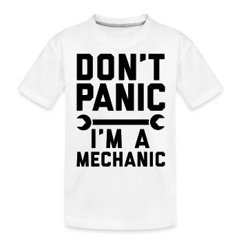 Don't panic i'm a mechanic - Kinder Premium Bio T-Shirt - Weiß - Vorne