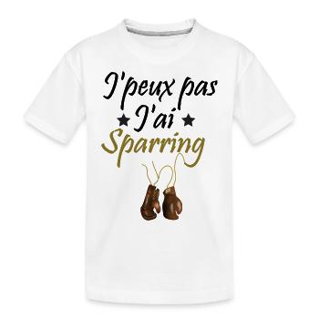 J'peux pas j'ai sparring boxe mma cadeau gants - T-shirt bio Premium Enfant - blanc - Devant