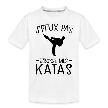 Je Peux Pas Je Bosse Mes Katas - T-shirt bio Premium Enfant - blanc - Devant