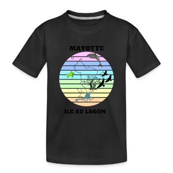 LANDSCAPE OF MAYOTTE - Kids' Premium Organic T-Shirt - black - Front