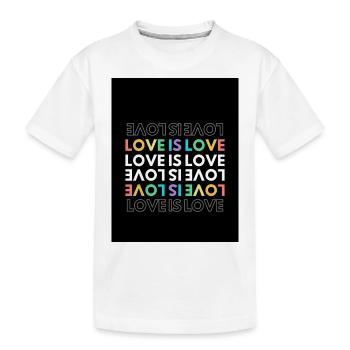 Love is Love - Kinder Premium Bio T-Shirt - Weiß - Vorne